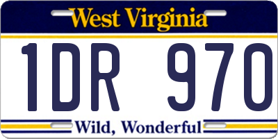 WV license plate 1DR970