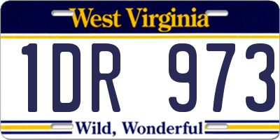WV license plate 1DR973