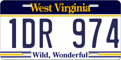 WV license plate 1DR974