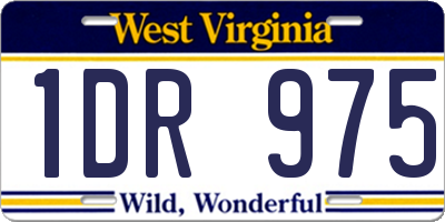 WV license plate 1DR975
