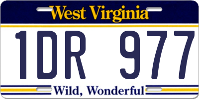 WV license plate 1DR977