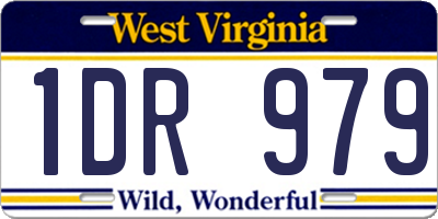 WV license plate 1DR979