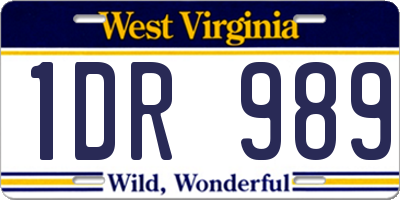 WV license plate 1DR989