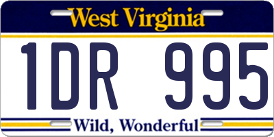 WV license plate 1DR995