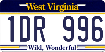 WV license plate 1DR996