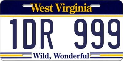 WV license plate 1DR999