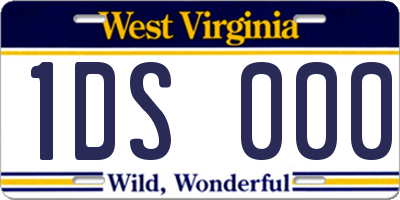 WV license plate 1DS000
