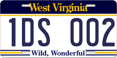WV license plate 1DS002