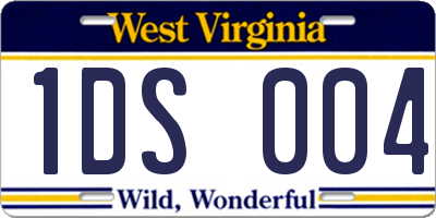 WV license plate 1DS004