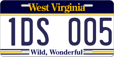 WV license plate 1DS005