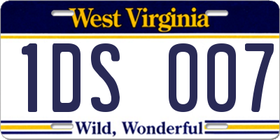 WV license plate 1DS007