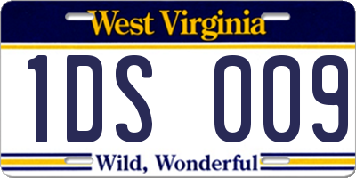 WV license plate 1DS009