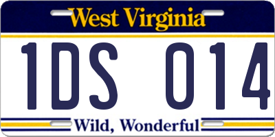 WV license plate 1DS014