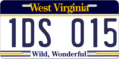WV license plate 1DS015