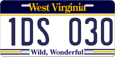WV license plate 1DS030