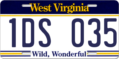 WV license plate 1DS035