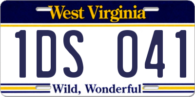 WV license plate 1DS041