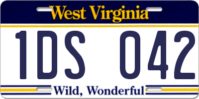 WV license plate 1DS042