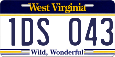 WV license plate 1DS043