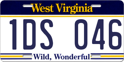 WV license plate 1DS046