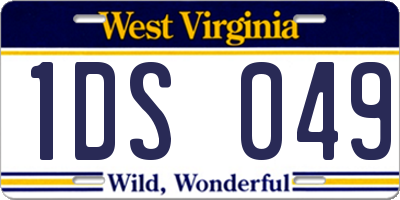 WV license plate 1DS049