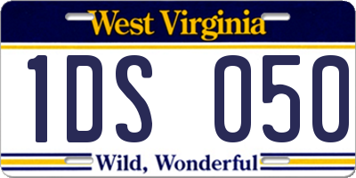 WV license plate 1DS050