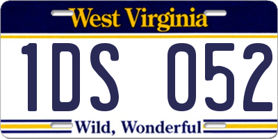 WV license plate 1DS052