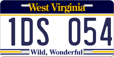 WV license plate 1DS054