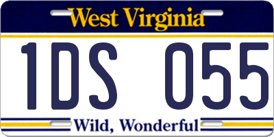 WV license plate 1DS055