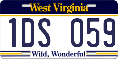 WV license plate 1DS059