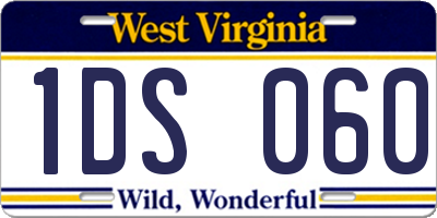 WV license plate 1DS060