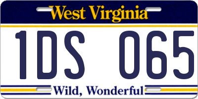 WV license plate 1DS065