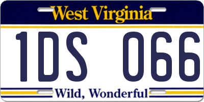 WV license plate 1DS066
