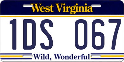 WV license plate 1DS067