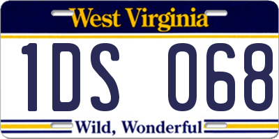 WV license plate 1DS068
