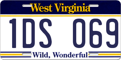 WV license plate 1DS069