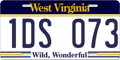 WV license plate 1DS073