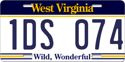 WV license plate 1DS074