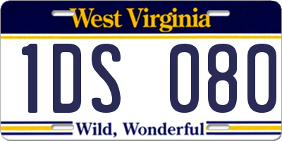 WV license plate 1DS080
