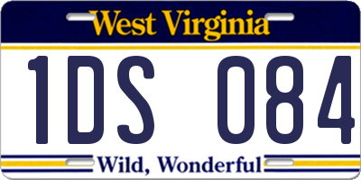 WV license plate 1DS084