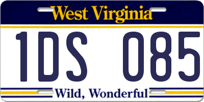 WV license plate 1DS085