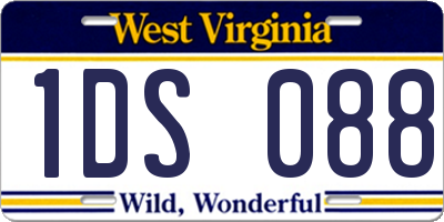 WV license plate 1DS088
