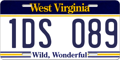 WV license plate 1DS089