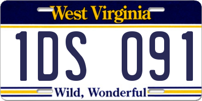 WV license plate 1DS091