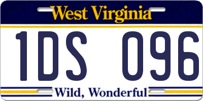 WV license plate 1DS096