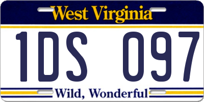 WV license plate 1DS097