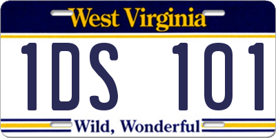 WV license plate 1DS101