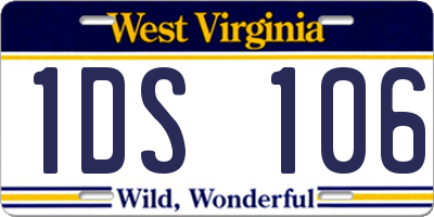 WV license plate 1DS106
