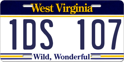 WV license plate 1DS107