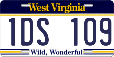 WV license plate 1DS109